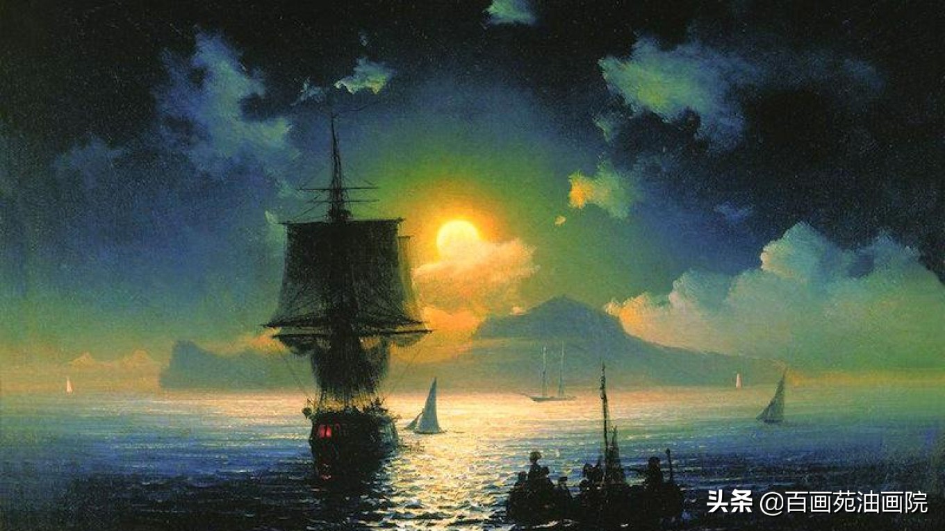 油画海怎么画,0基础油画教程画海