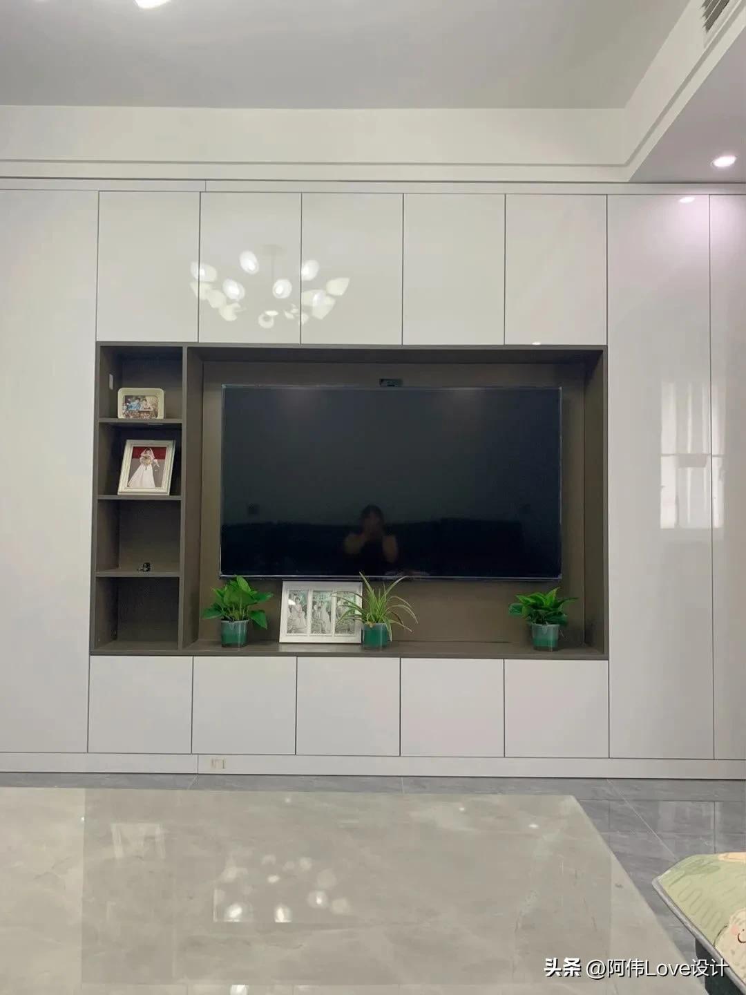 做个满墙电视柜增加收纳不香吗,悬空电视柜是开放格如何收纳