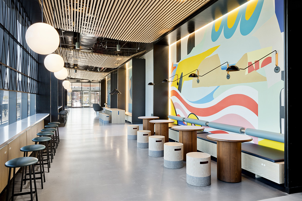 轻奢酒店风纽约Dock72写字楼大堂与公共空间设计欣赏