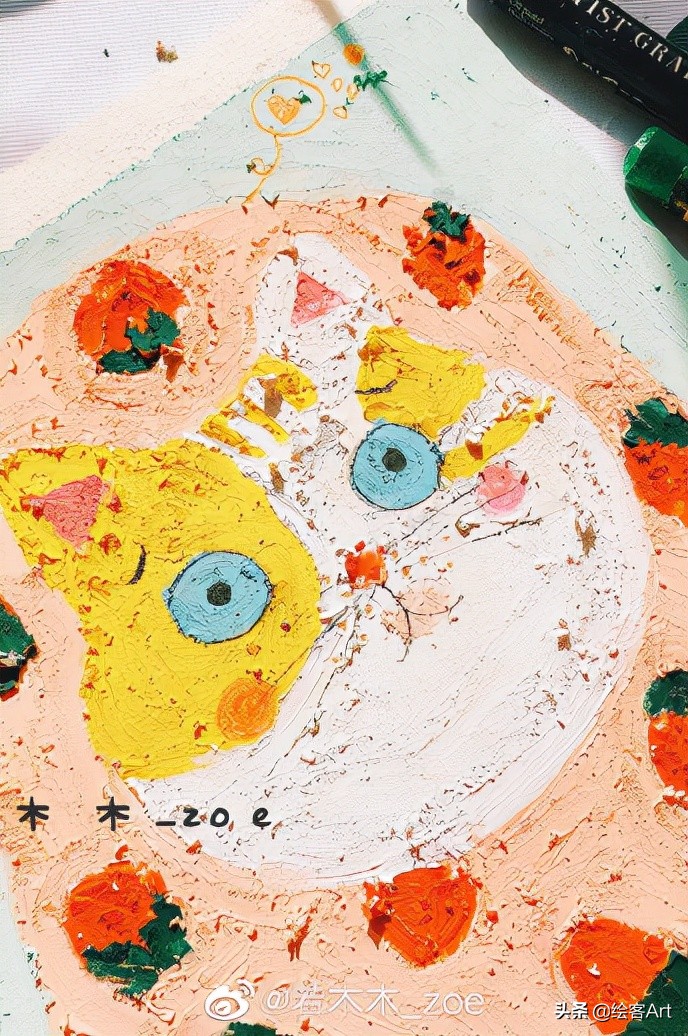 治愈了一切的不可爱图片,油画棒森系小清新插画