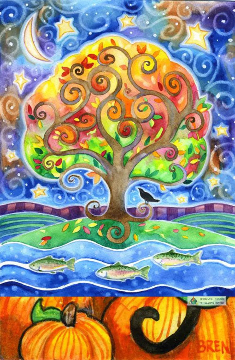 水粉画作品儿童简单,超好画的儿童水粉画