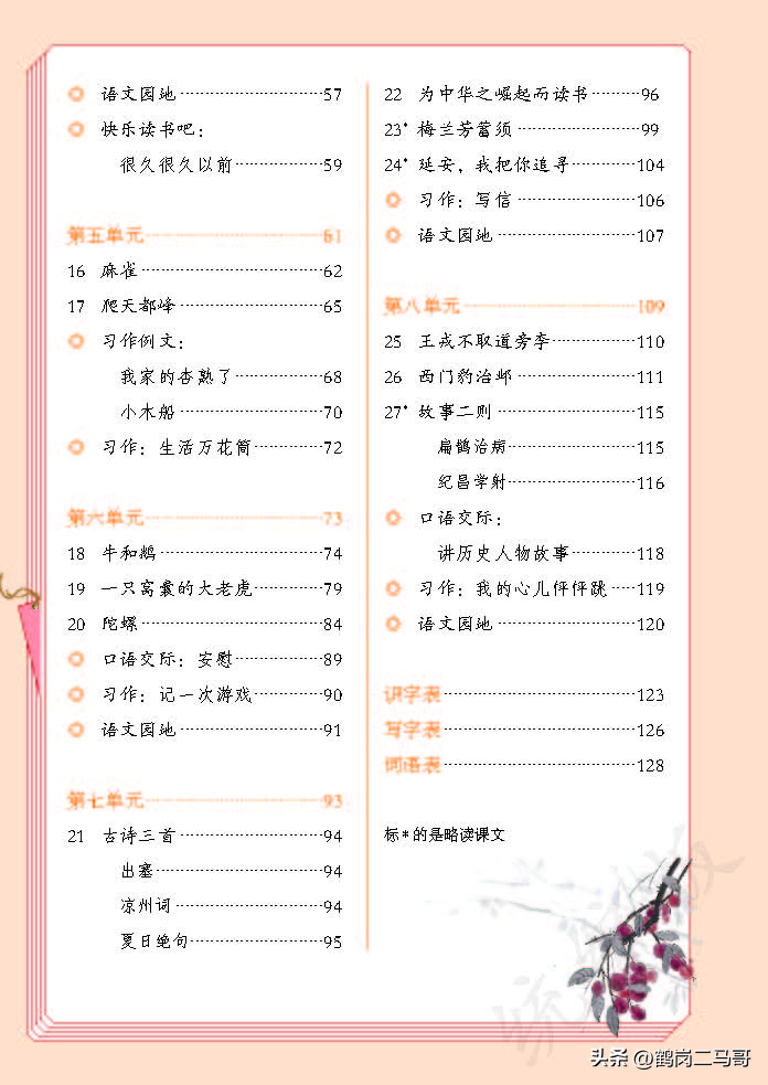 暑假预习资料小学,四年级下册语文课本第17课预习