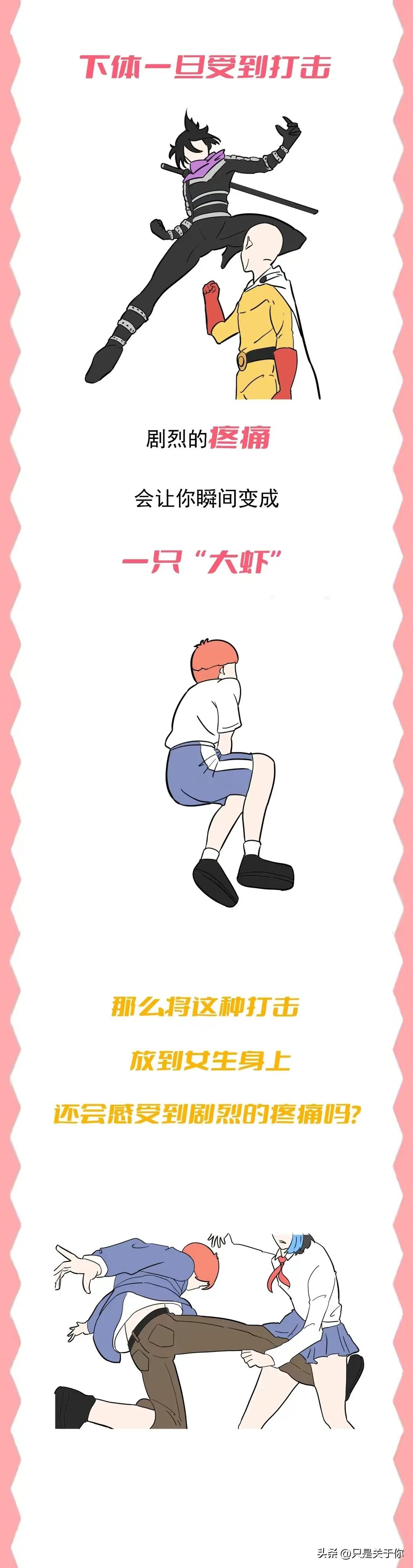 漫画：*处私**受到攻击时，男女谁的痛感更强？