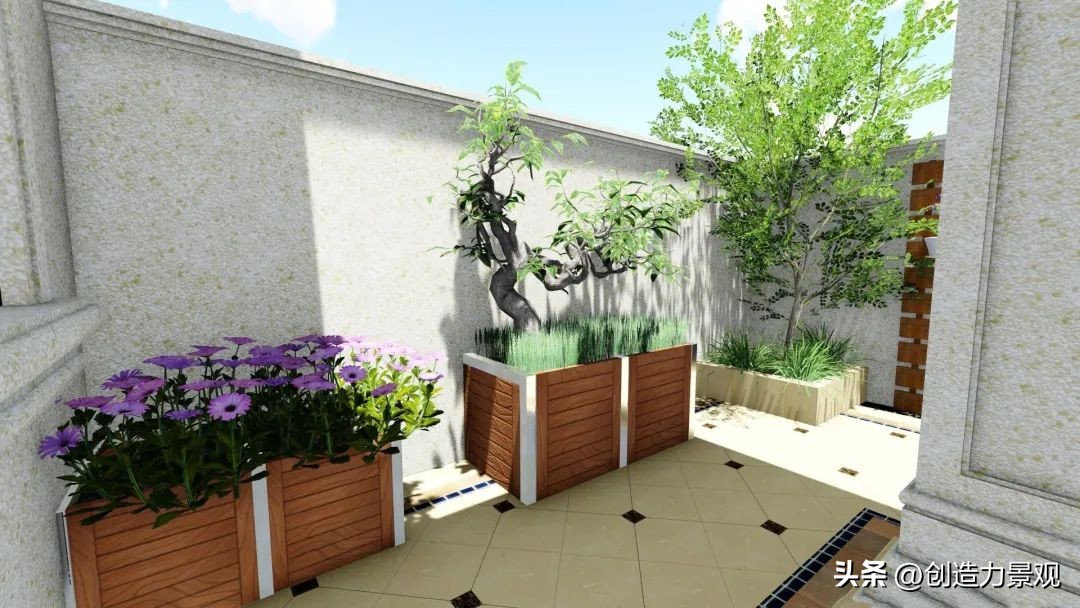 花箱小庭院景观设计,庭院花箱设计款式大全