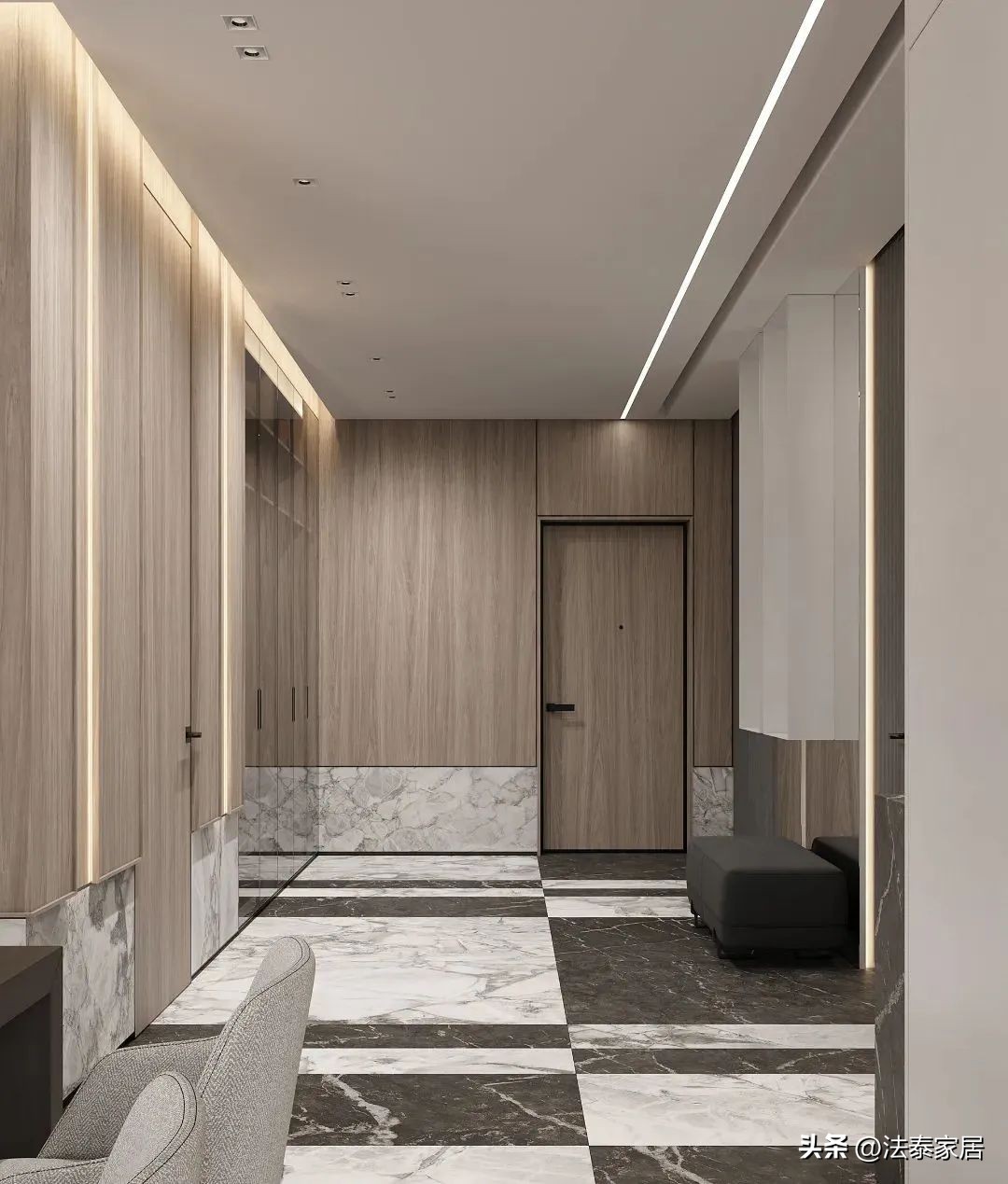 客厅墙柜与展示柜一体化,门墙柜一体化解决方案