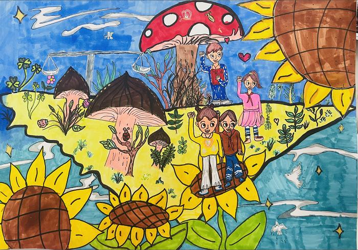 保护未成年人法治主题画,法治保护未成年绘画图文