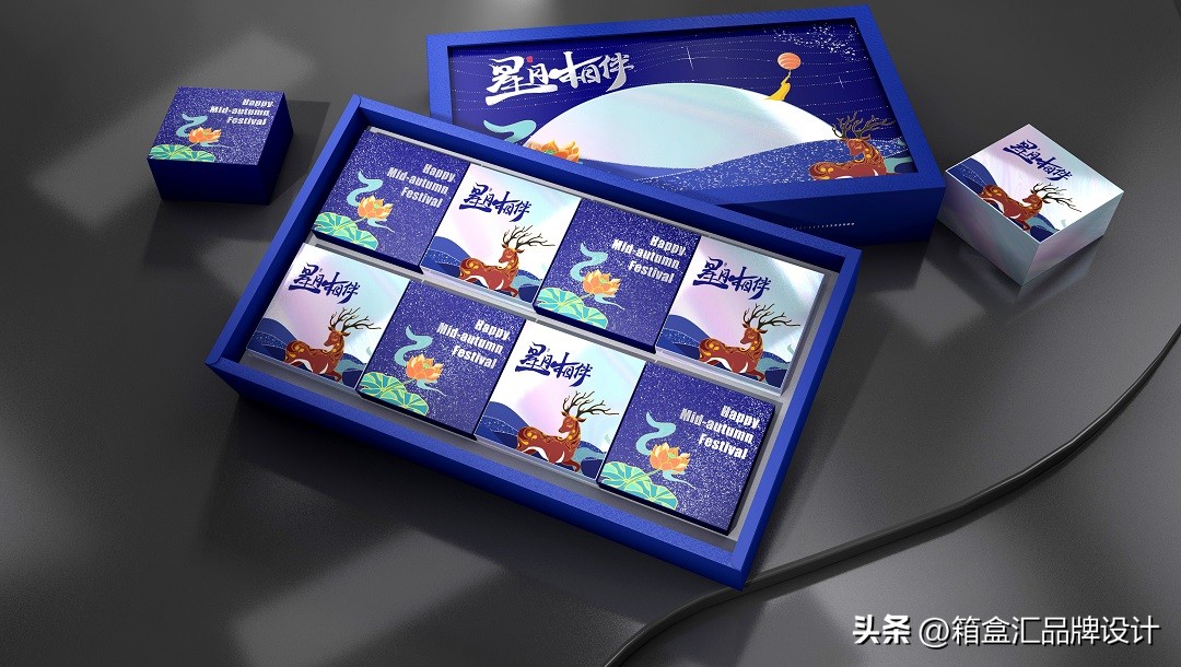 月饼包装设计高级简约,别致精美的月饼图案设计