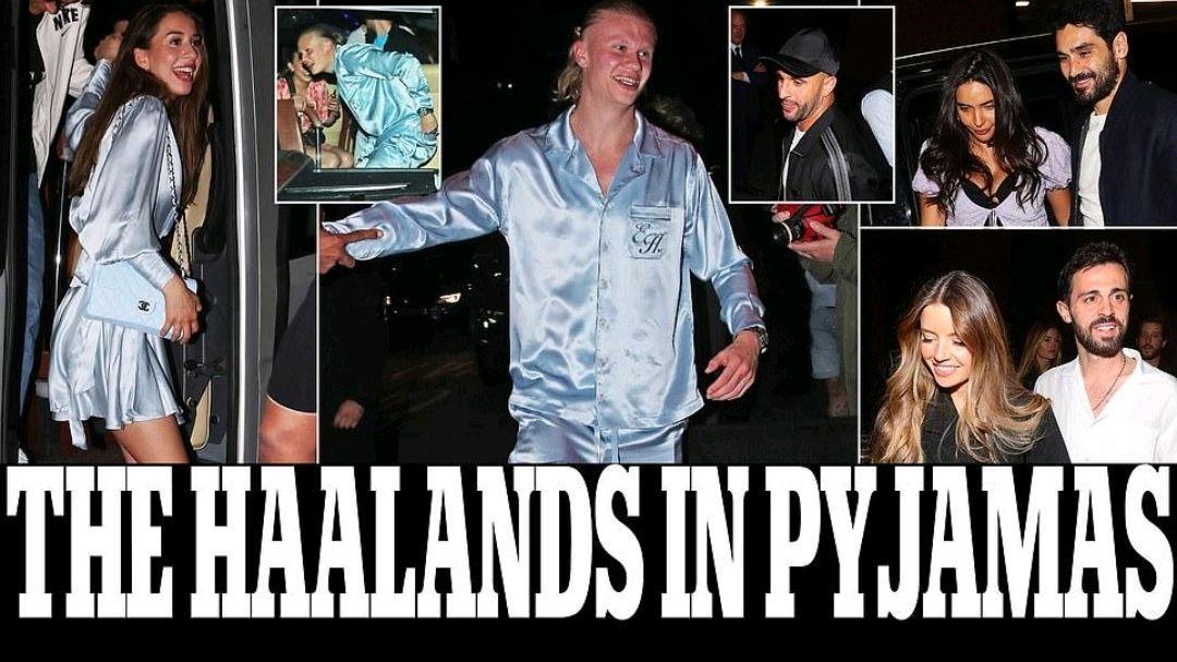 哈兰德女友夺冠狂欢,哈兰德女朋友披国旗