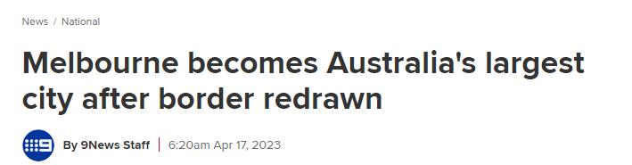 墨尔本成澳洲第一大城市,墨尔本和悉尼人口