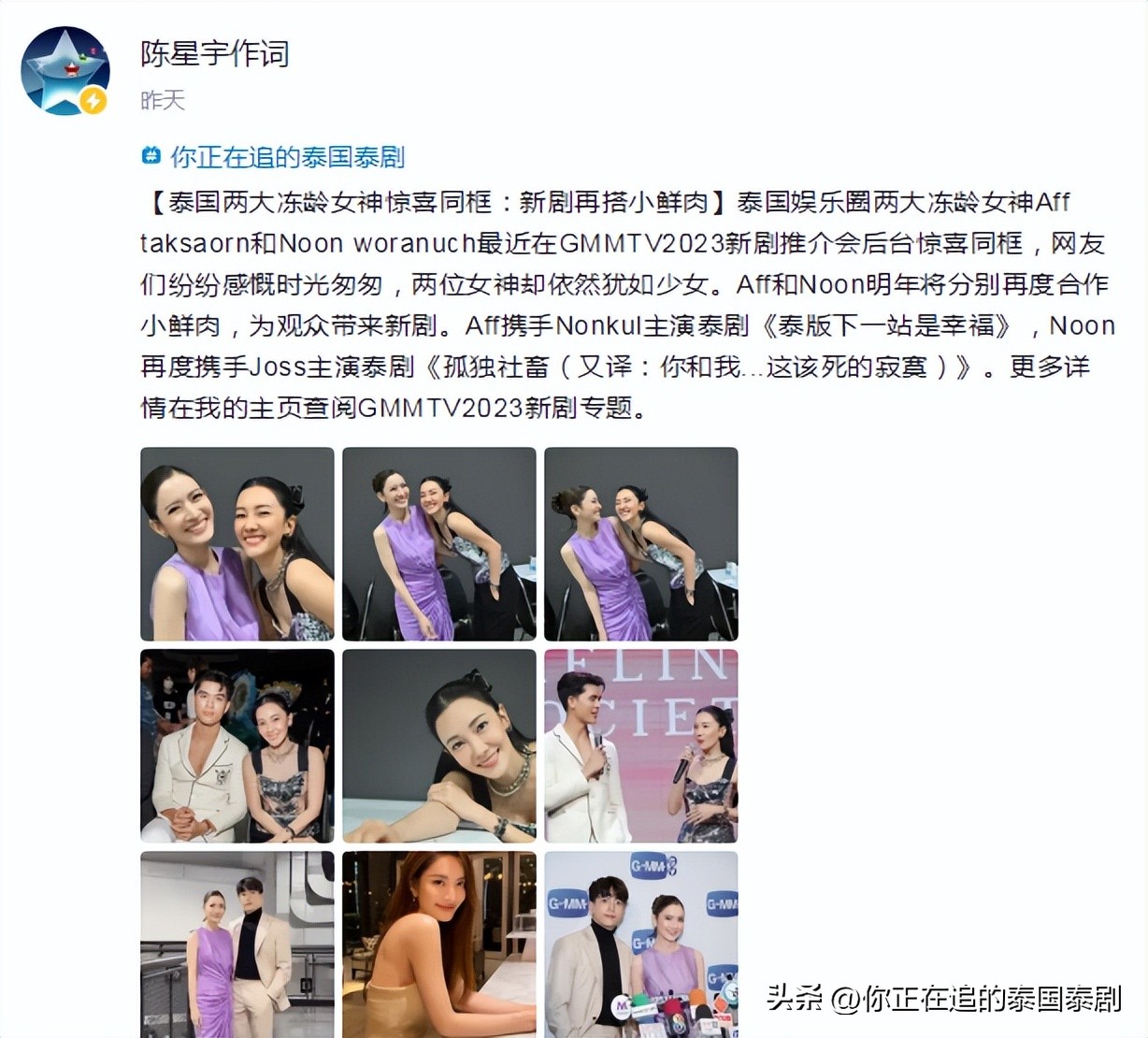 泰国人评论陈星宇,泰国评论陈星宇