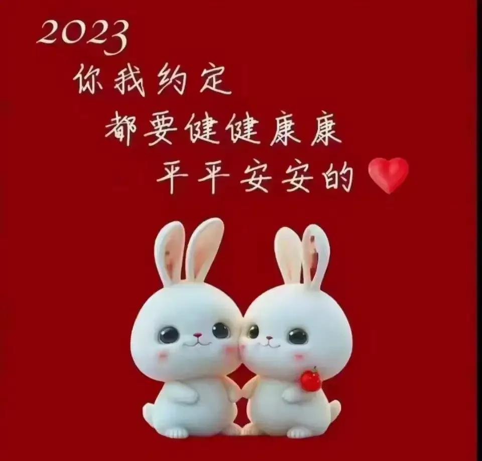 玉兔纳福迎新年大年初一拜大年2023年01月22日星期日正月初一