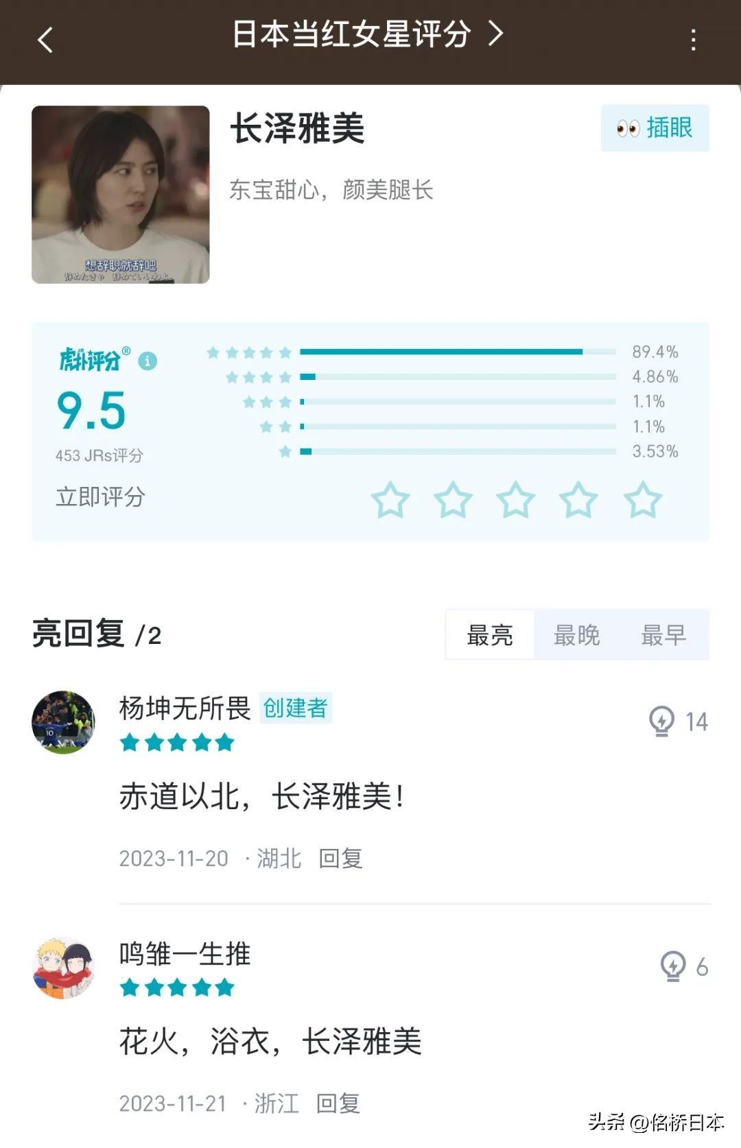 日本宅男喜爱的女明星,虎扑女明星颜值排行