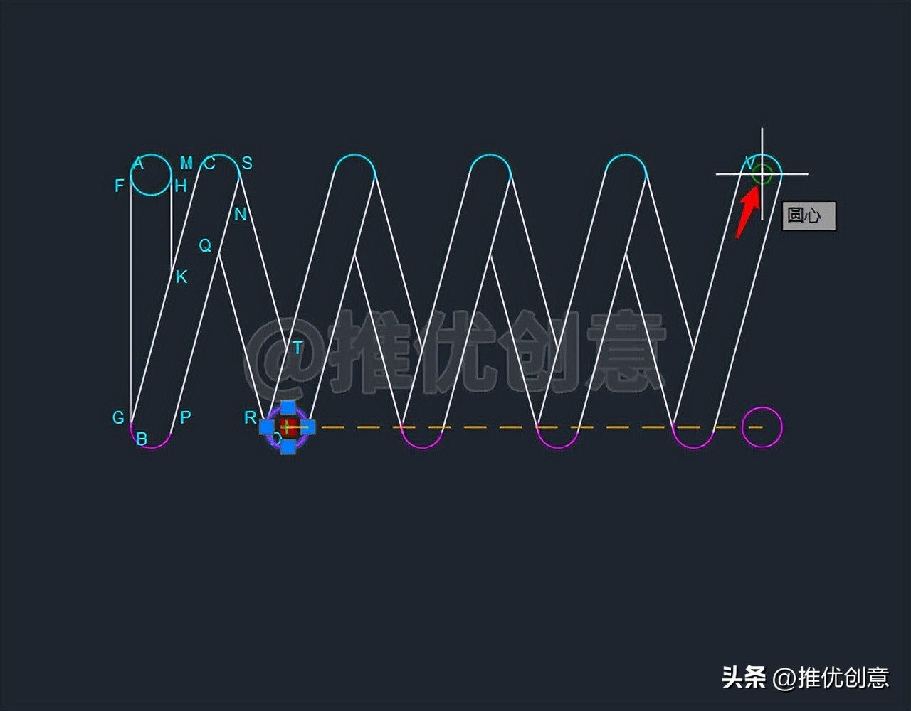 使用追踪定位、复制阵列绘制弹簧工程制图autocadcad教程CAD习题