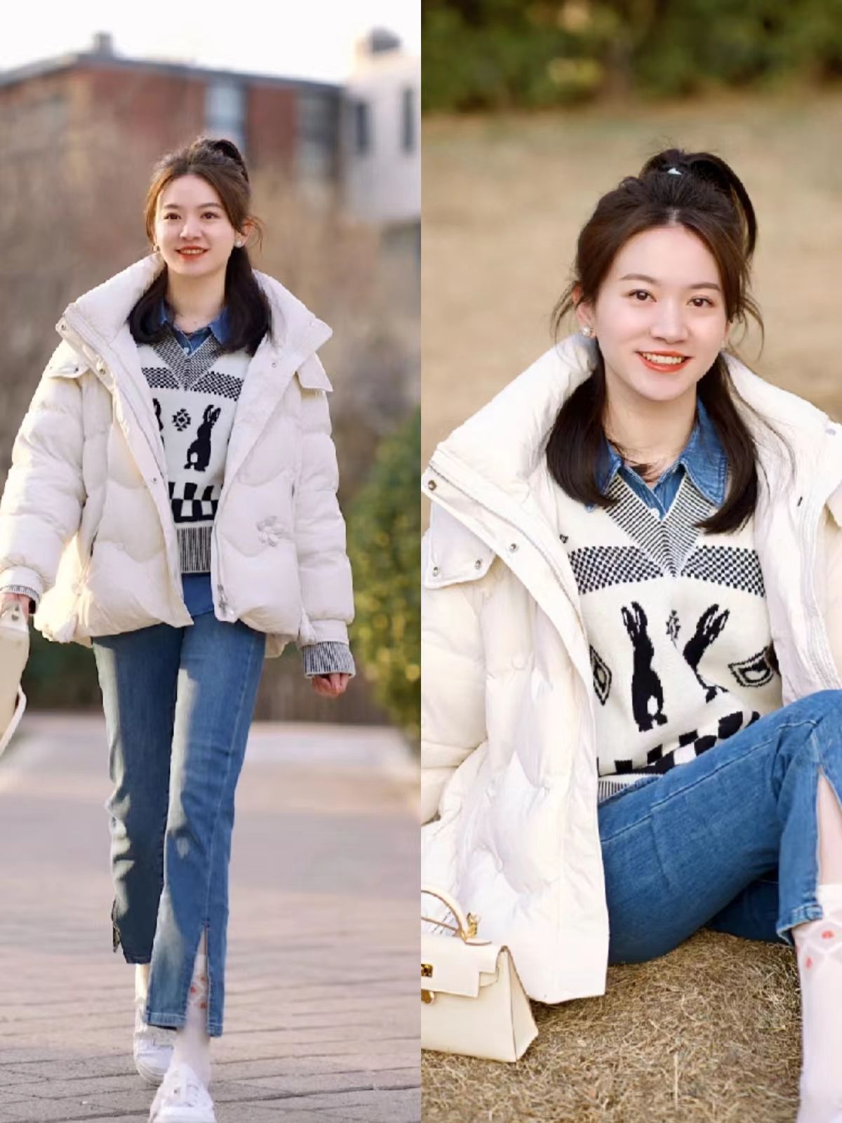 过时的羽绒服大衣怎样穿搭,黑色带帽羽绒服外套怎么搭配好看