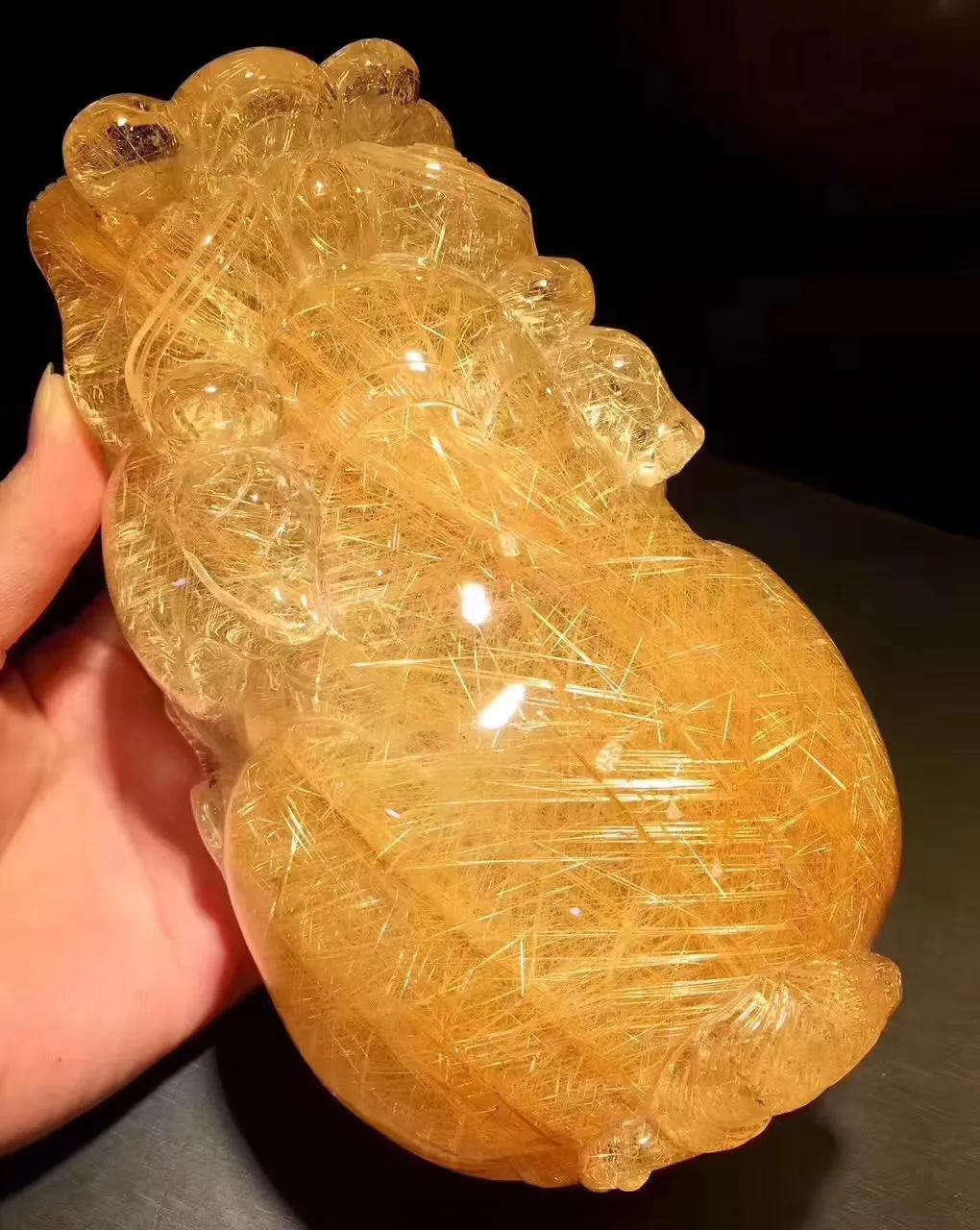 天然水晶原石超大摆件,天然水晶18寸黄色天然水晶球摆件