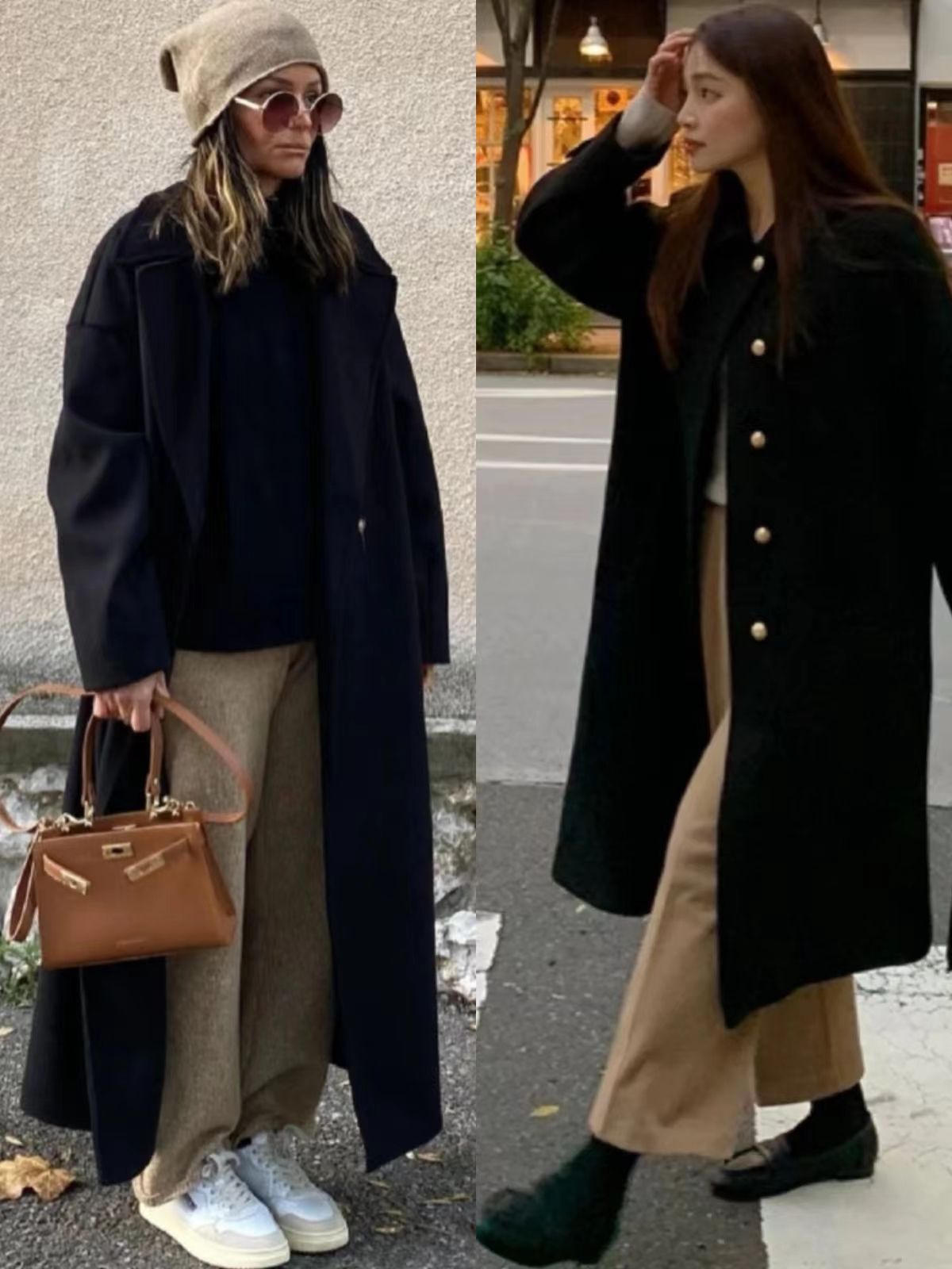 皮肤黑穿深红色的大衣怎么搭配,带帽黑灰色格子大衣怎么搭配好看