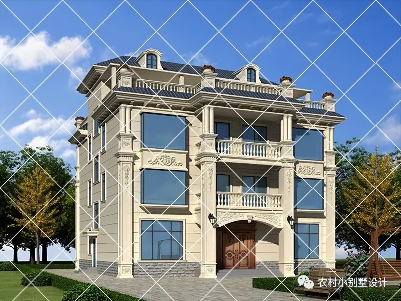 欧式别墅三层半设计及图纸大全,100平米三层别墅欧式全套设计图纸