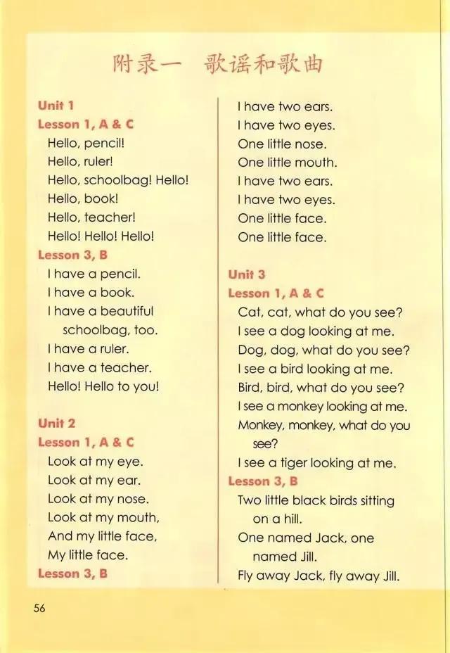 小学一年级英语课本人教版全套,小学英语一年级上册课本电子版