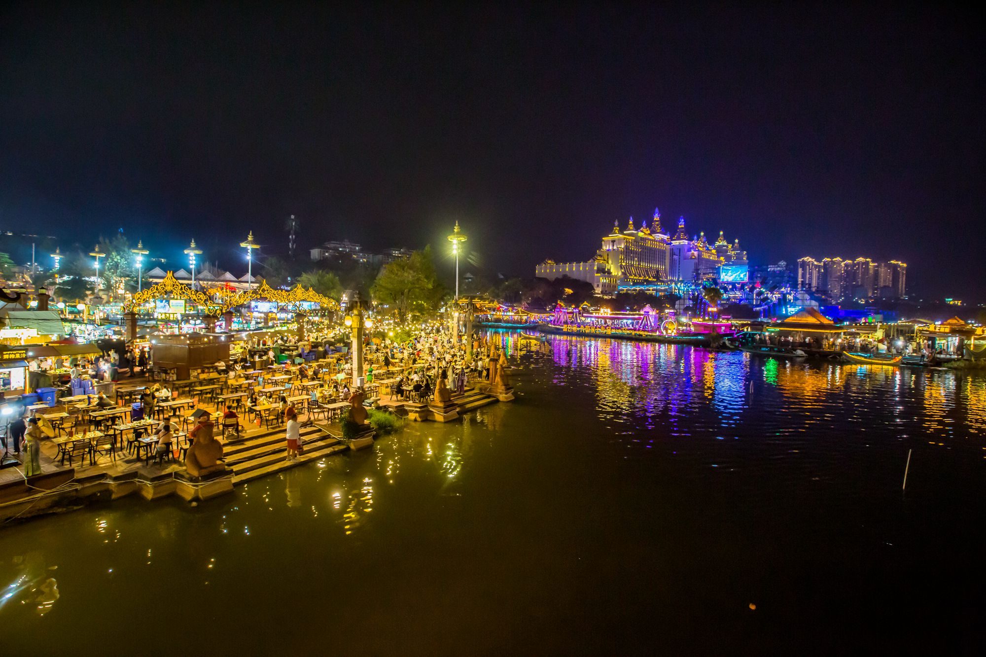 西双版纳星光夜市很美夜色更美,西双版纳星光夜市夜景美篇