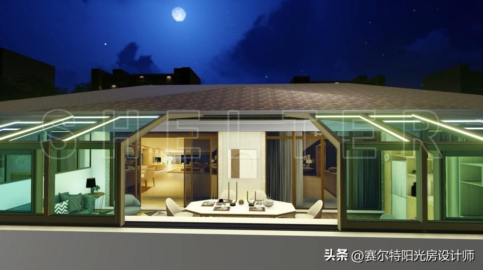 屋顶伸缩阳光房实拍,可开启屋顶折叠阳光房