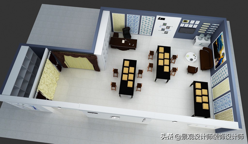 窗帘壁纸店装修,广州窗帘店设计案例图片