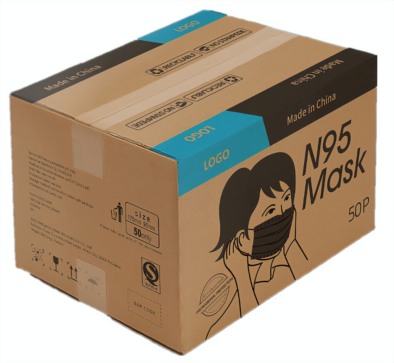 儿童口罩彩*图色**案UV喷码机打样喷印效果图