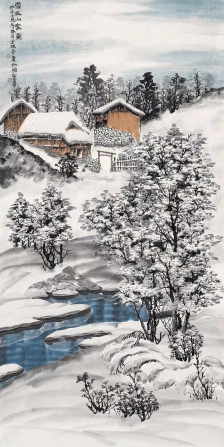 古代名家横幅山水画作品欣赏,山水画名家贾国英作品欣赏