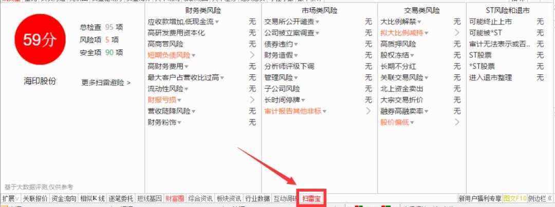 通达信电脑免费版添加扫雷宝功能,通达信调出扫雷宝