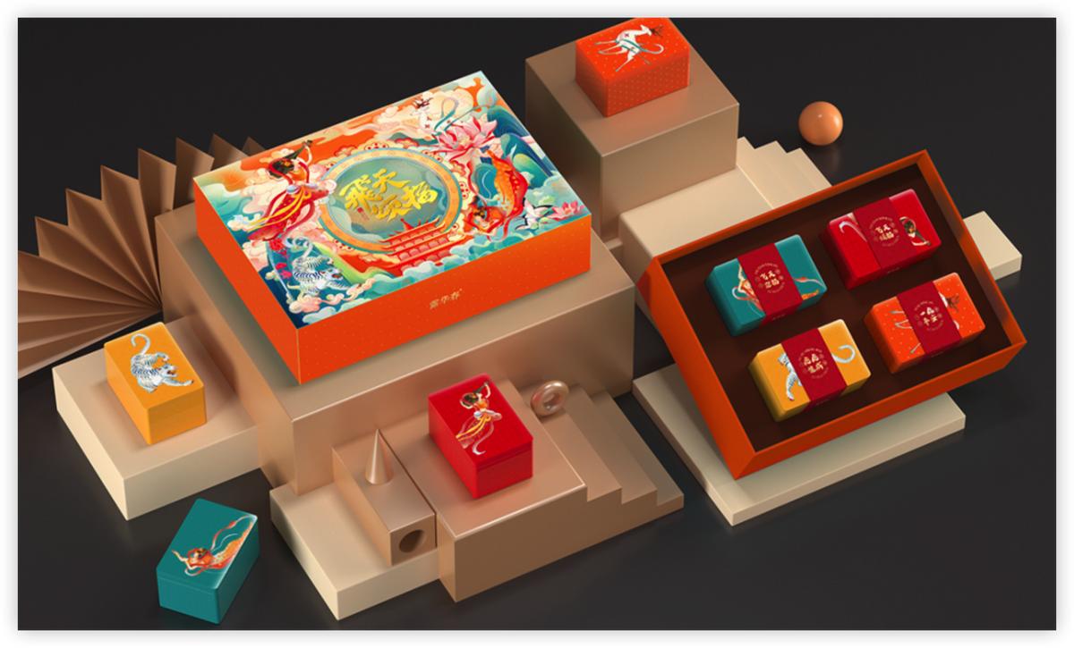 国外包装设计中的经典插画,以壮族文化为主题的国潮风插画