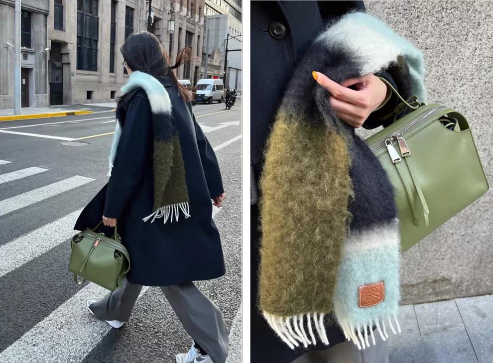 冬天搭配棉衣围巾系法,冬天比较惊艳的穿搭围巾