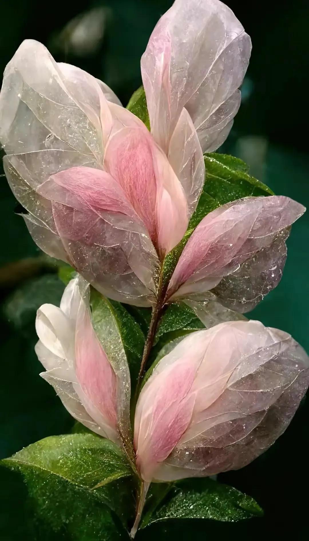 梦幻蓝色水晶花,梦幻玻璃水晶花