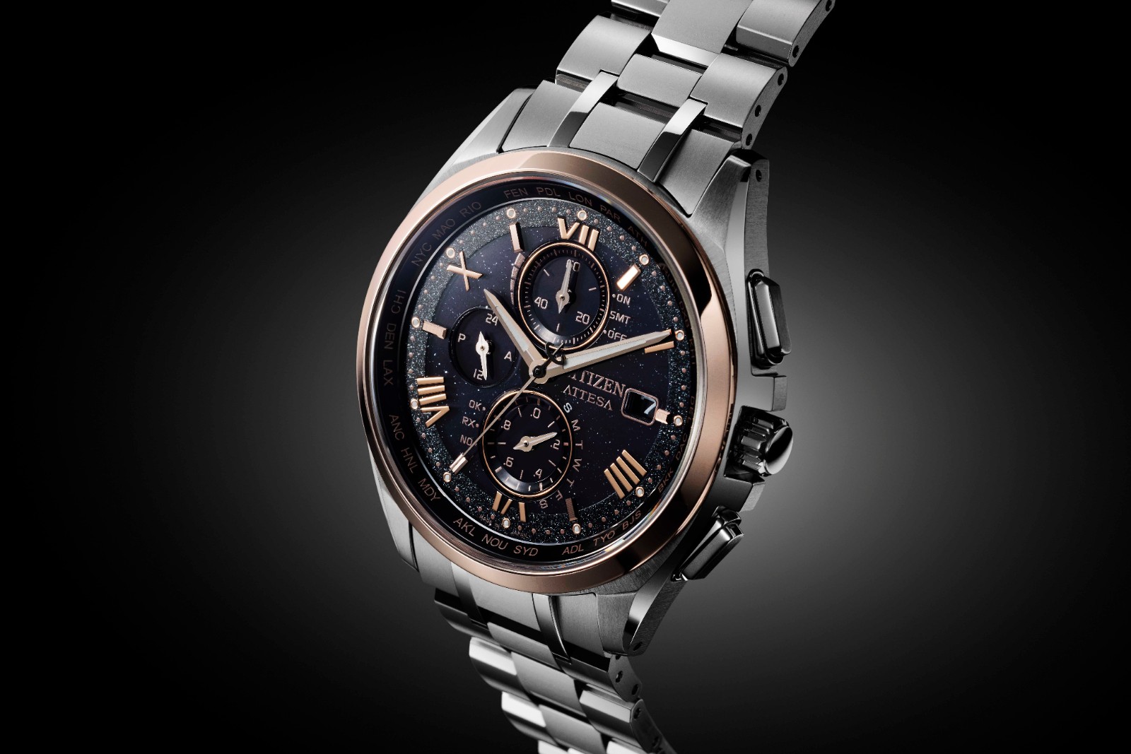 西铁城光动能电波表at8系列,西铁城超级钛光动能电波表男