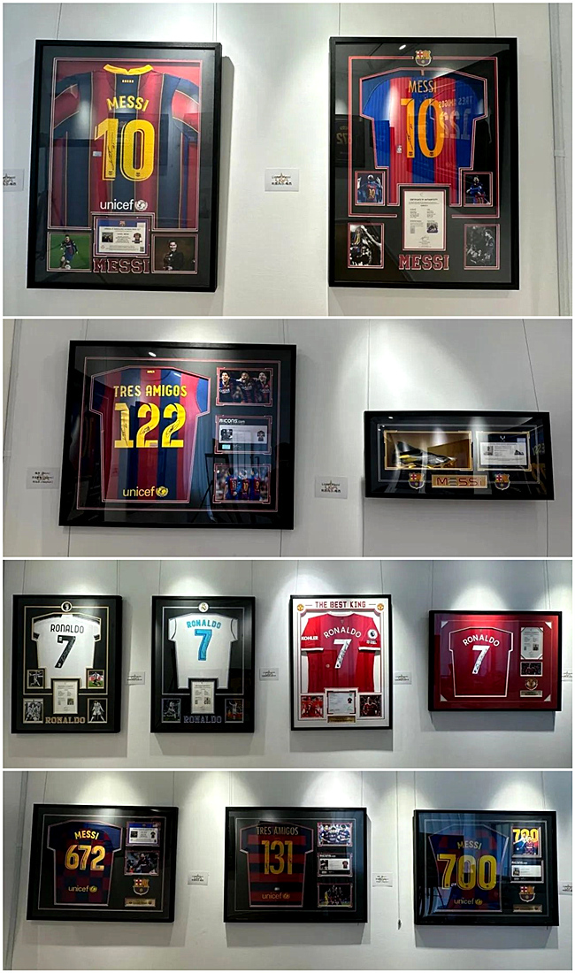 梅西c罗签名球鞋,梅西c罗内马尔亲笔签名