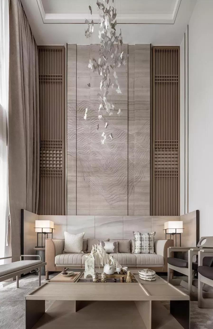 美式风格装修挑高客厅,客厅挑高5米怎么设计