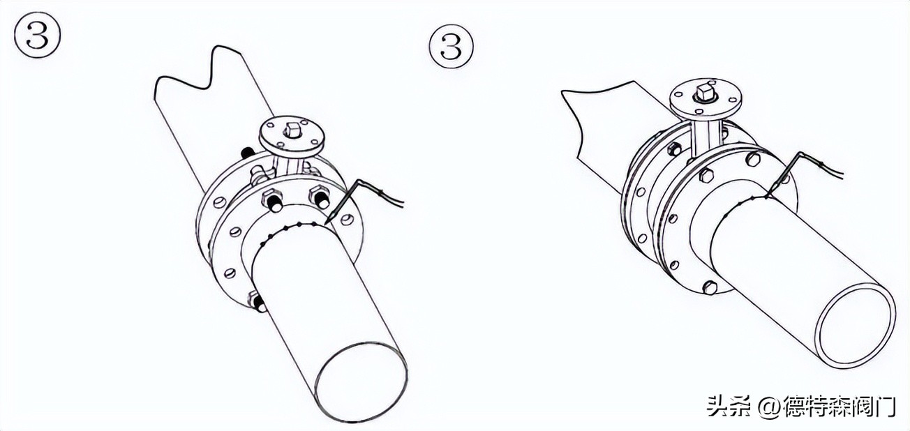 给水管道蝶阀安装视频,蝶阀在管道上安装示意图