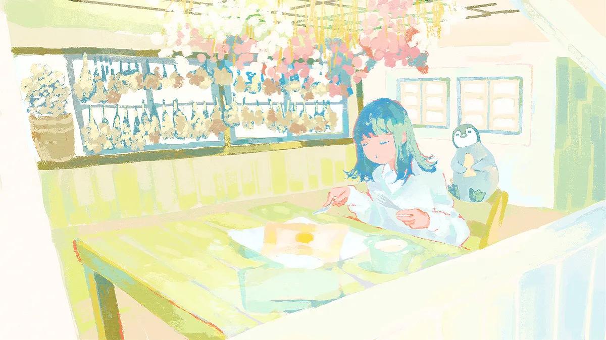 治愈风格壁纸,壁纸女生治愈可爱油画