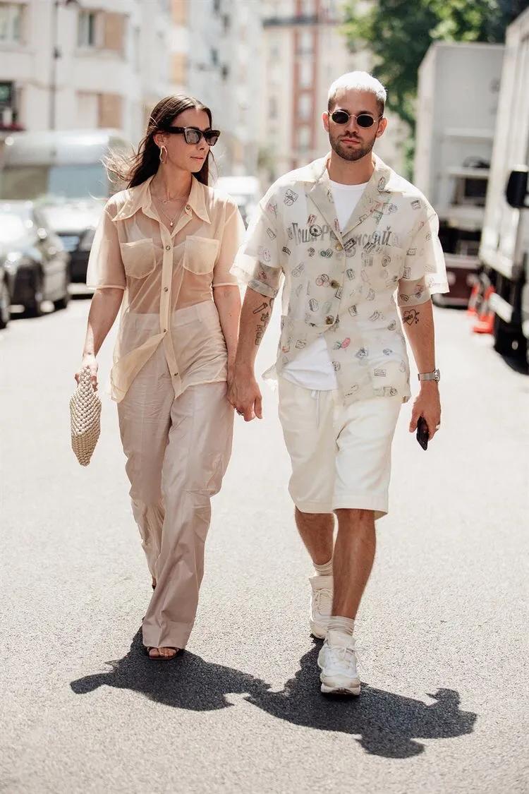 男士夏日显白短衣短裤穿搭,男士夏季短裤穿搭休闲质感高级