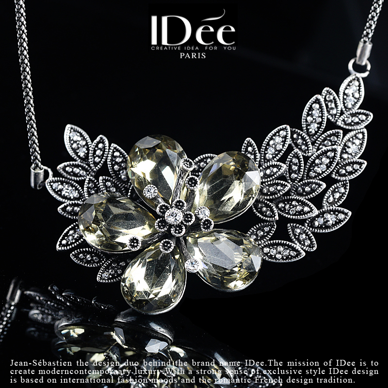 七彩石笑脸项链女轻奢小众设计感,闪钻设计感气质轻奢s925项链