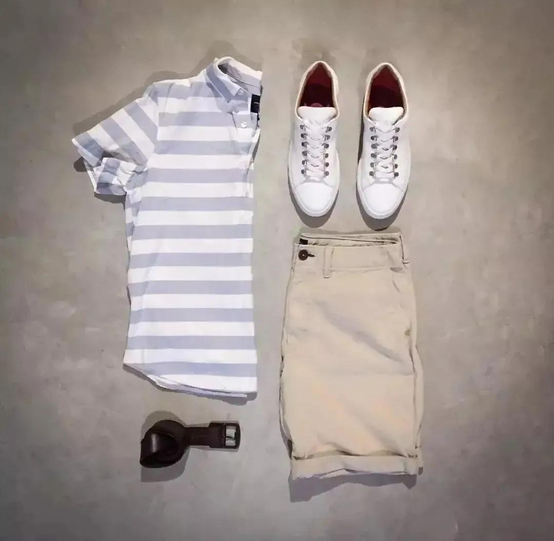 条纹t恤女短袖搭什么好看,男士短袖t恤怎么搭配出时尚感