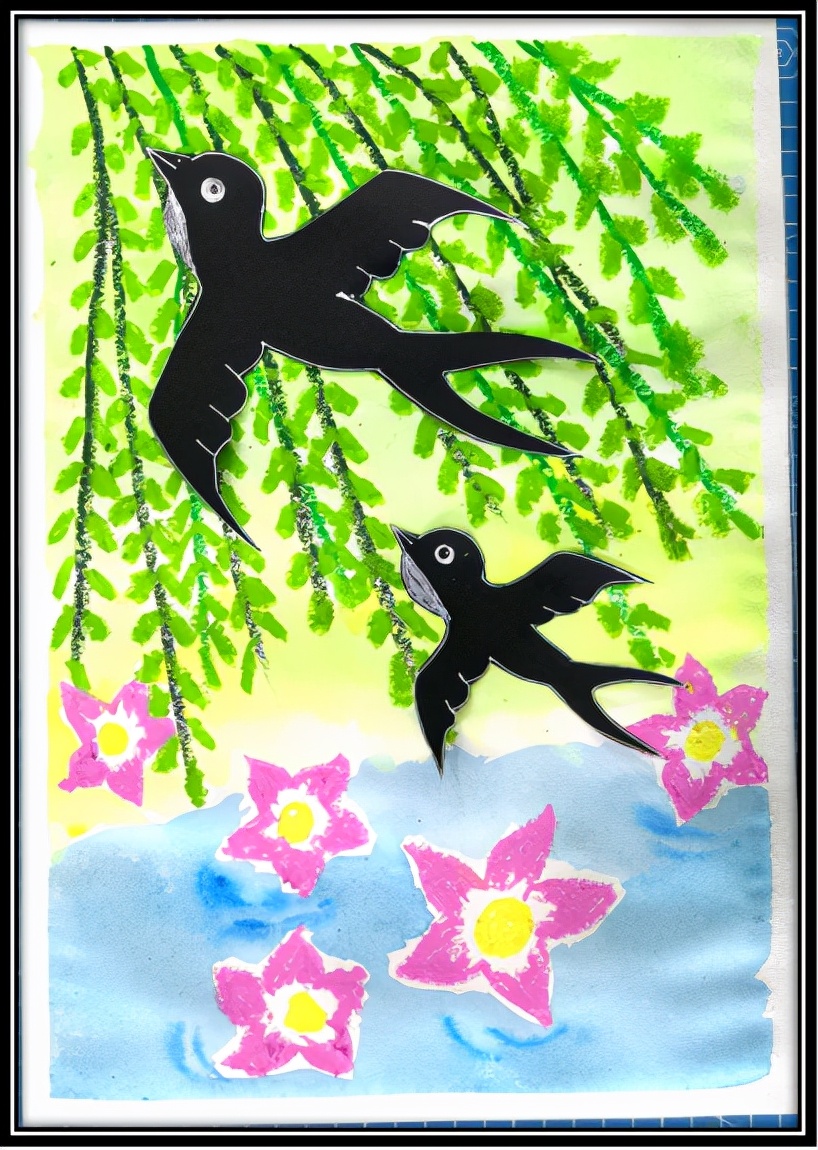 儿童画创意美术6-8岁,创意儿童画燕归巢