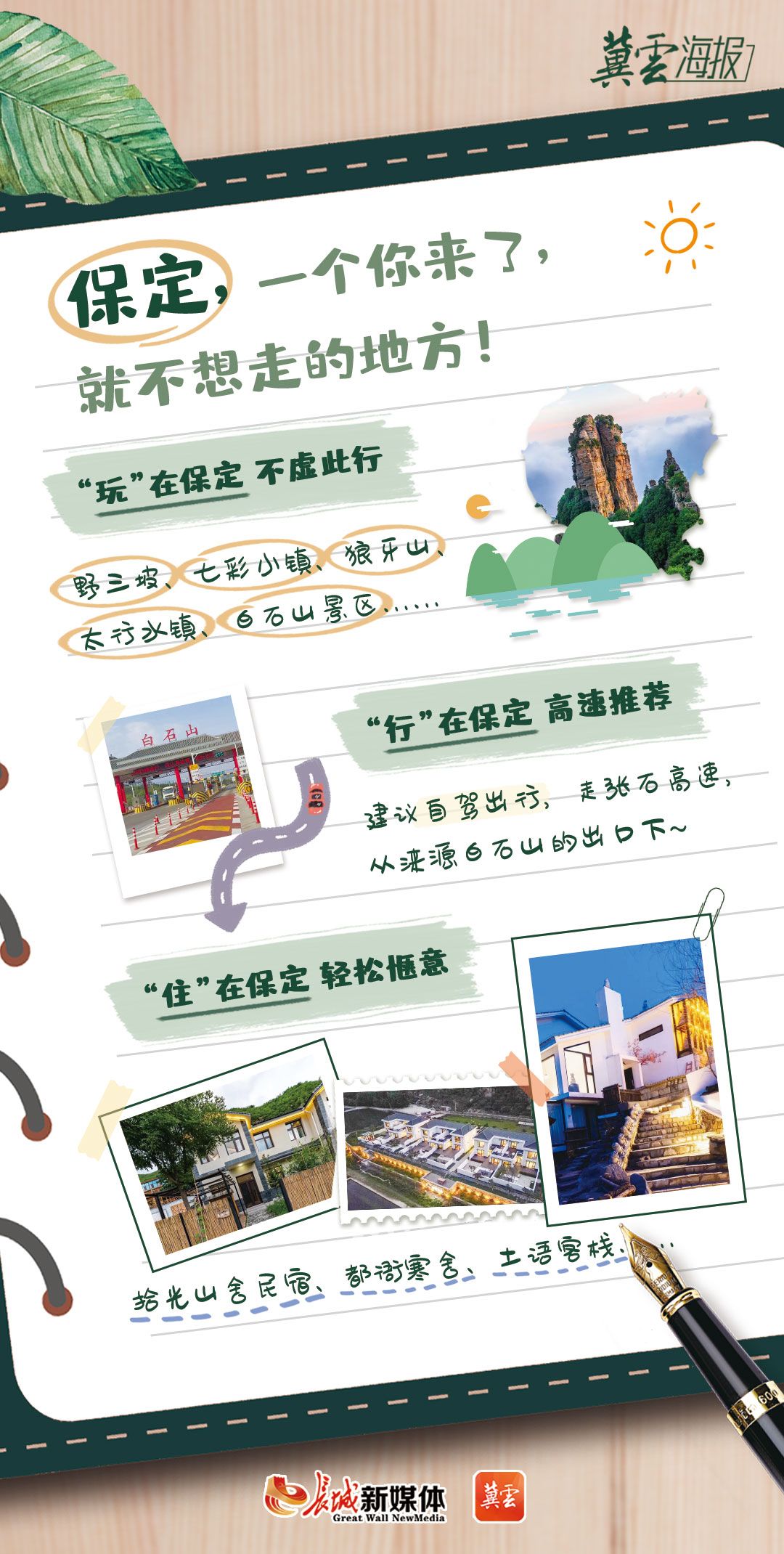 创意海报|“五一”旅游攻略手账带你玩转美丽河北①