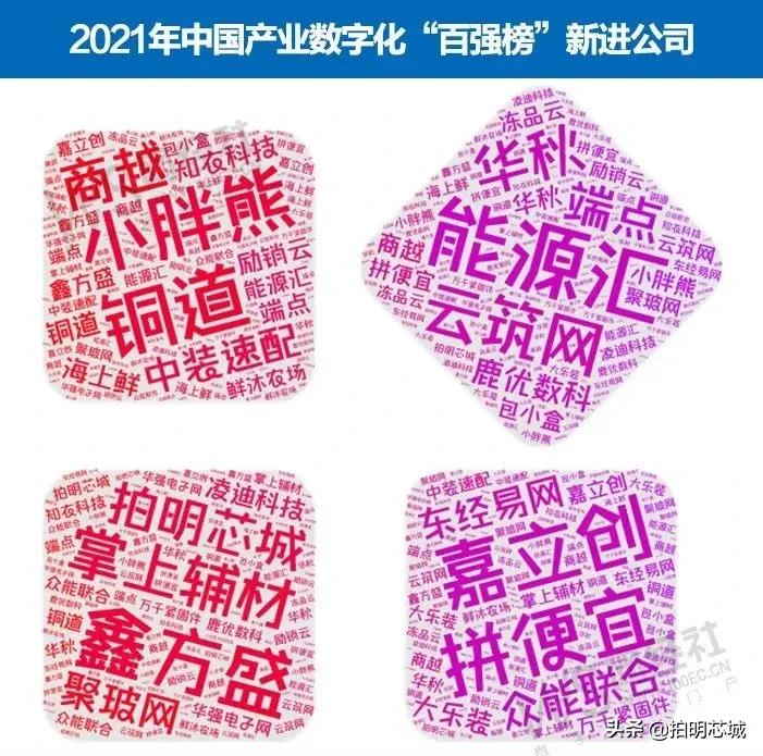 拍明芯城荣列《2021年度中国产业数字化“百强榜”》