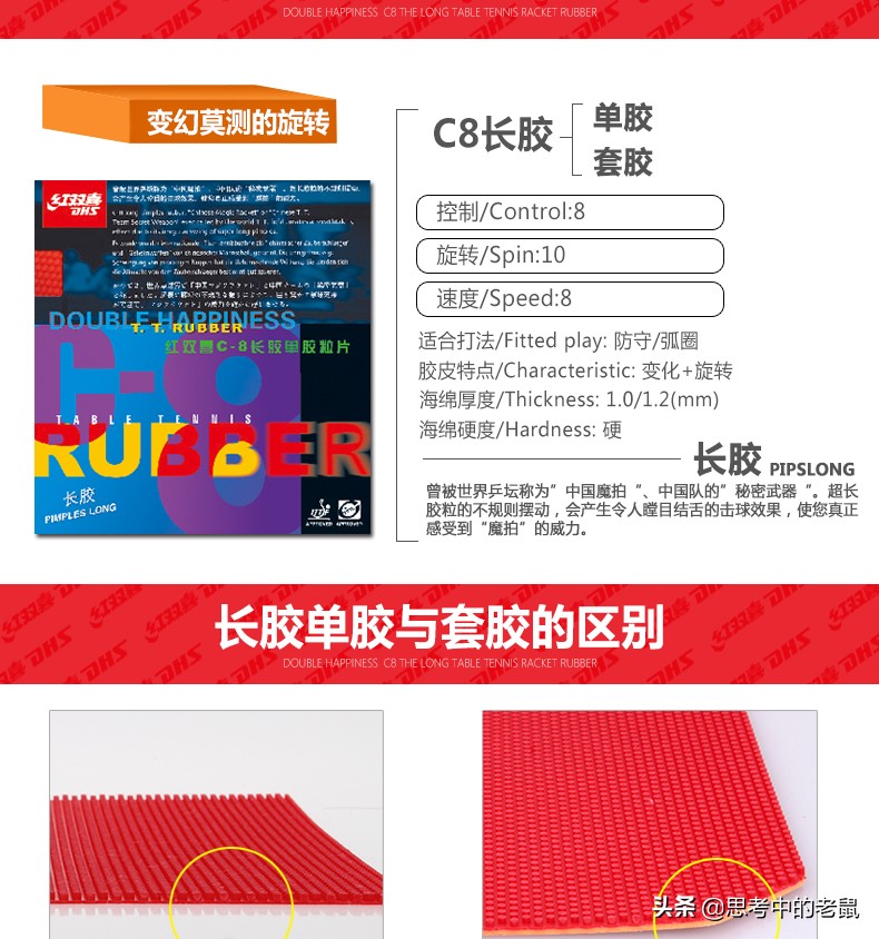 长胶c8中颗粒单胶皮,颗粒胶皮和长胶胶皮