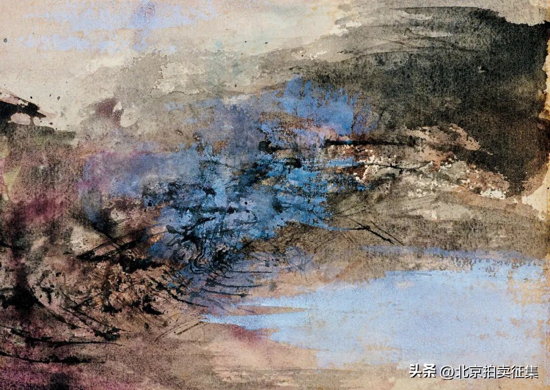 嘉德拍卖现场吴冠中作品,吴冠中黑白水墨画拍卖