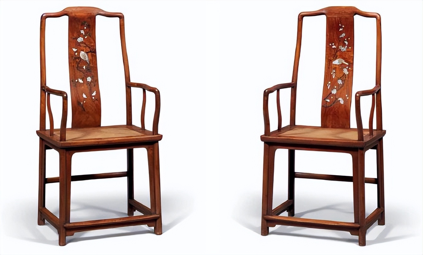 清早期黄花梨官帽椅特征,海南黄花梨镶嵌百宝圈椅