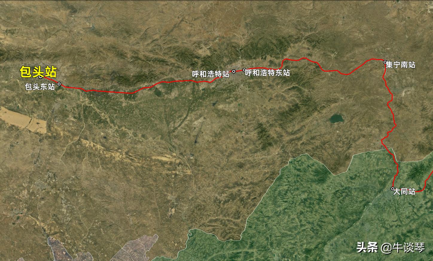 K600次列车运行线路图：广东广州开往内蒙古包头，全程3112公里
