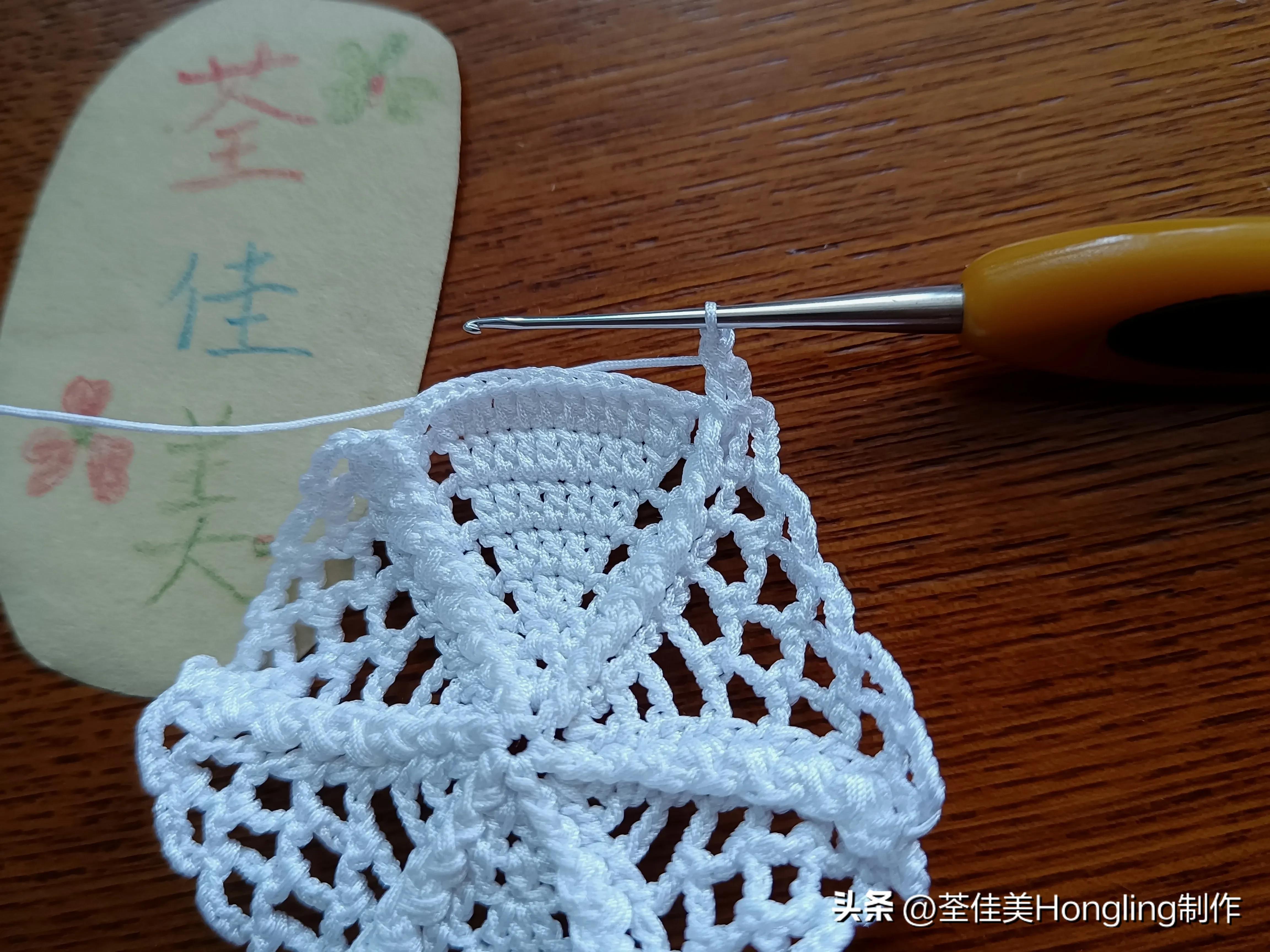 钩针钩织网格花样视频教程,钩针钩织菱形网格花样视频教程