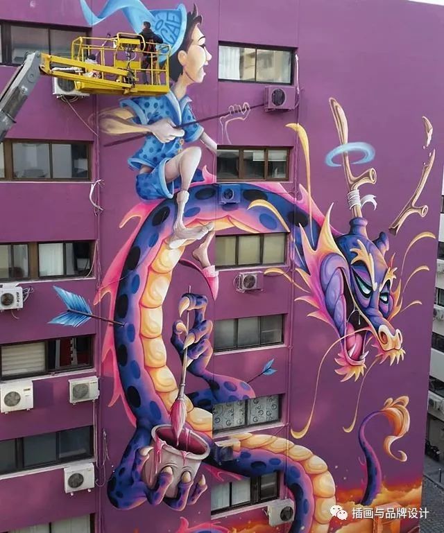 超震撼的墙绘,有视觉冲击感极简的墙绘