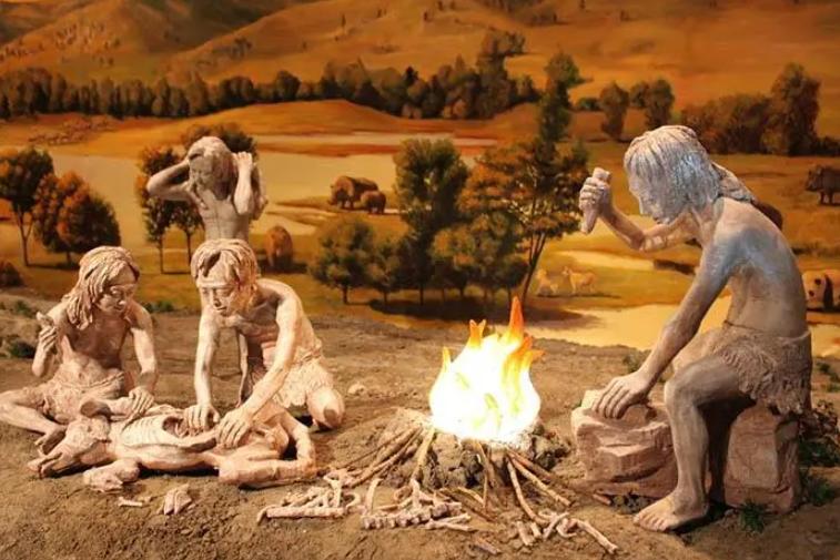 石器时代野人取火,锯竹取火钻木取火擦木取火