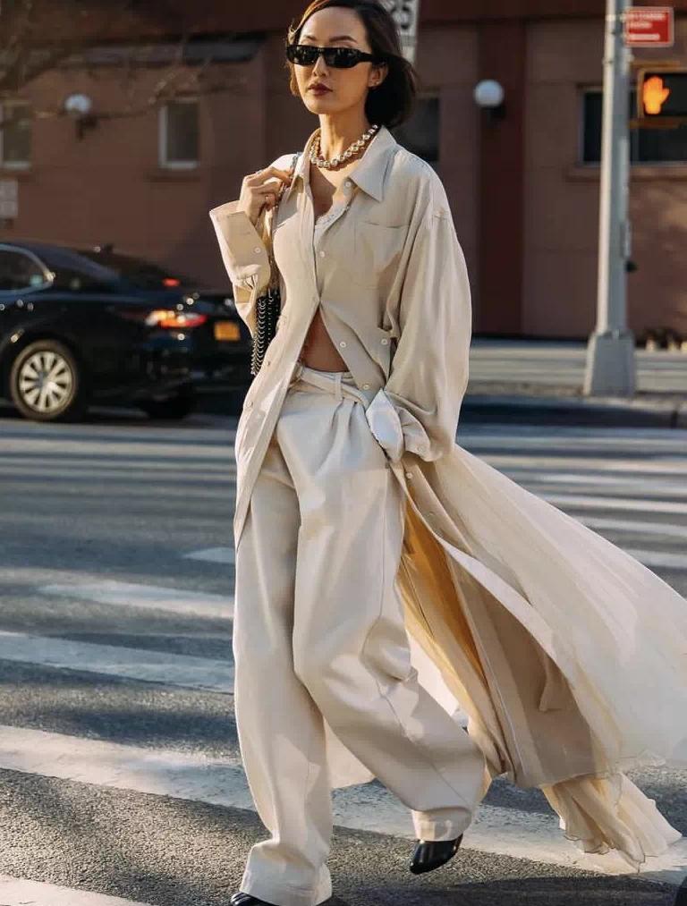 品味高级的女人，初秋这样“裙子叠穿”，美得优雅知性